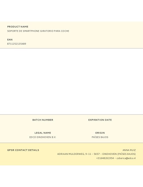 Soporte de smartphone giratorio para coche