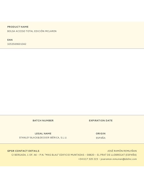 Bolsa para herramientas, edición mclaren, carga máx 25 kg, ip54, 50,8 x 29 x 31 cm