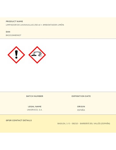 Limpiador de lavavajillas 250 ml + ambientador lima/limón