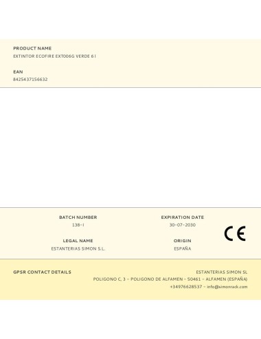 Extintor ecofire ext006g verde 6 l