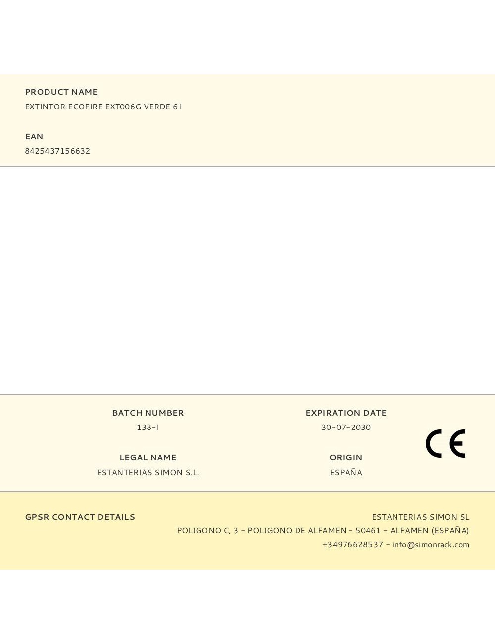 Extintor ecofire ext006g verde 6 l