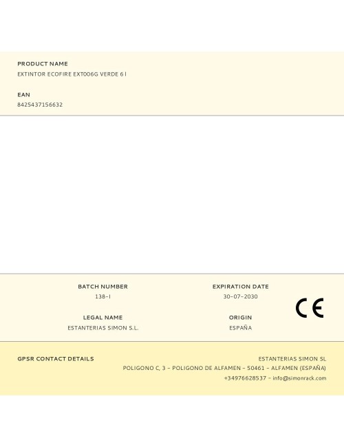 Extintor ecofire ext006g verde 6 l