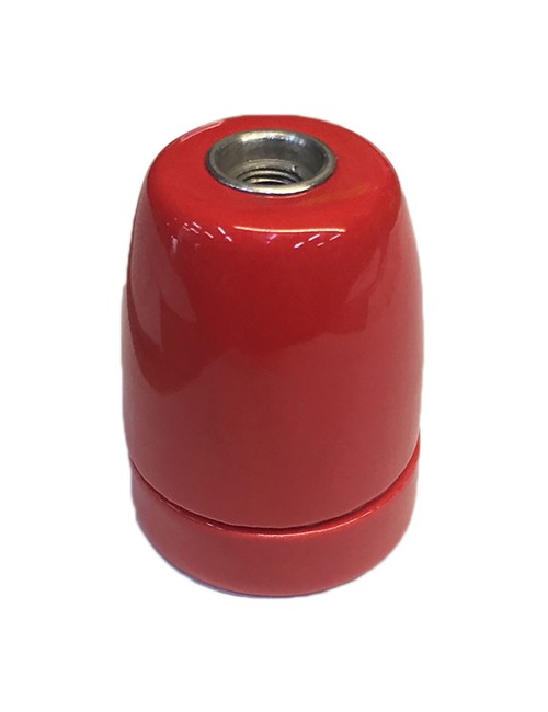 Portalámparas cerámico vintage e27 4 a 100 w 250 v~ rojo, ø47 x 59 mm