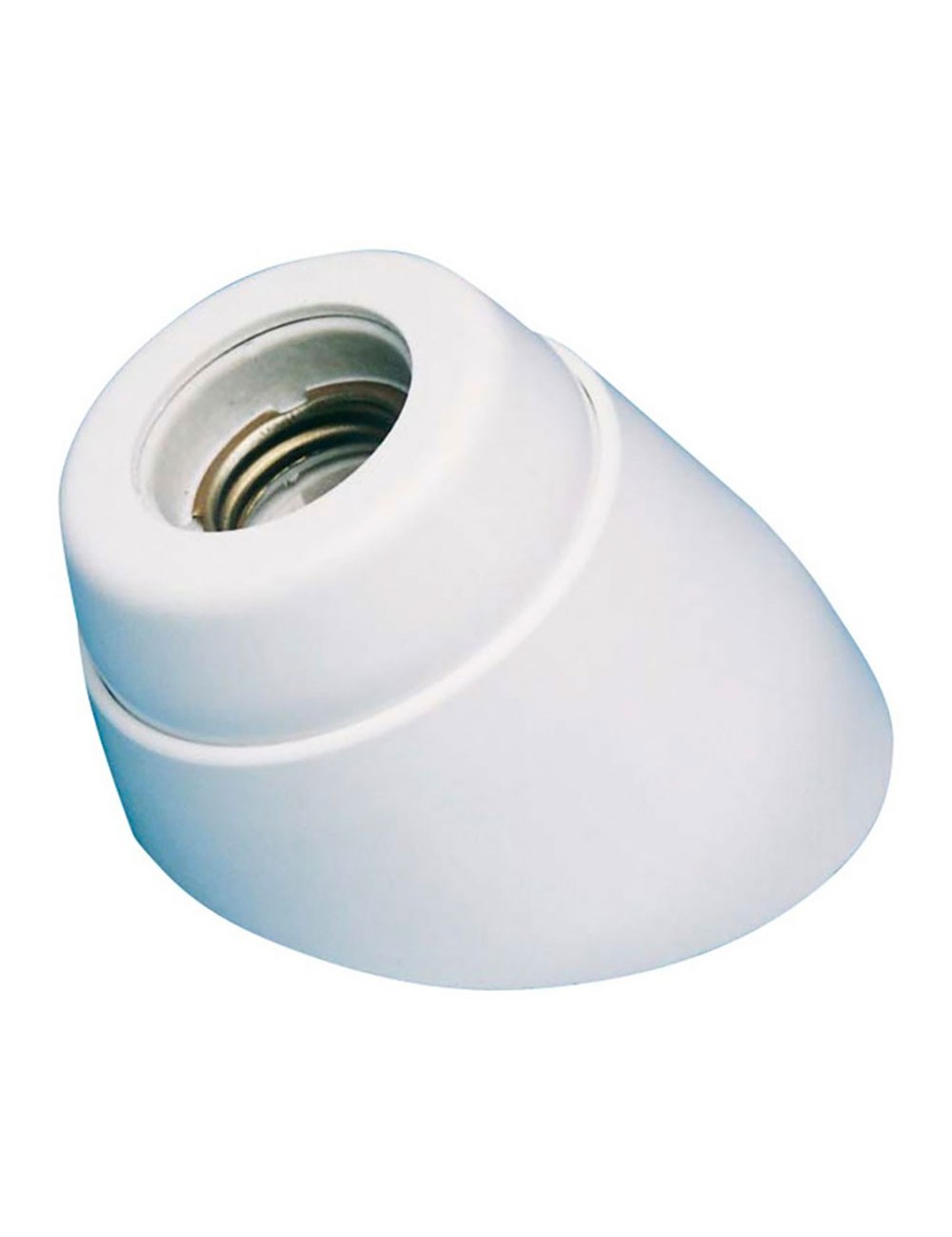 Portalámparas superficie curvo interior e27 porcelana blanco