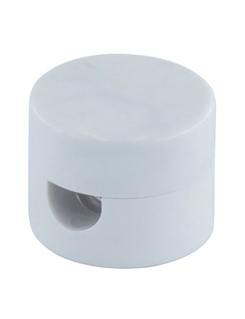 Sujetacables de plástico, redondo, blanco, 5 uds