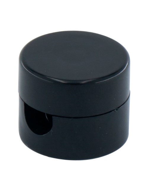 Sujetacables de plástico, redondo, negro, 5 uds