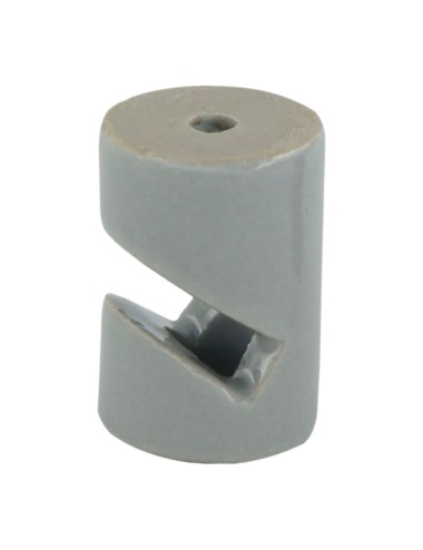 Sujetacables porcelana cilíndrico en v negro, 5 uds, ø20 x 30 mm