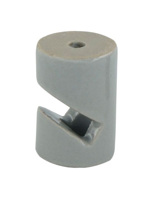 Sujetacables porcelana cilíndrico en v negro, 5 uds, ø20 x 30 mm