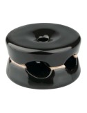 Sujetacables porcelana redondo doble negro, 5 uds ø32 x 18,6 mm