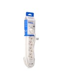 Base múltiple 5 tomas schuko, interruptor, 2 usb a + c, 1,5m de cable h05vv-f, 3g1,5 mm, 16a 250v~, blanca