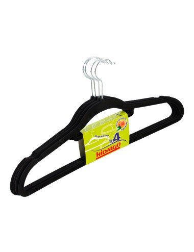 Perchas flocadas, colores surtidos, 4 uds