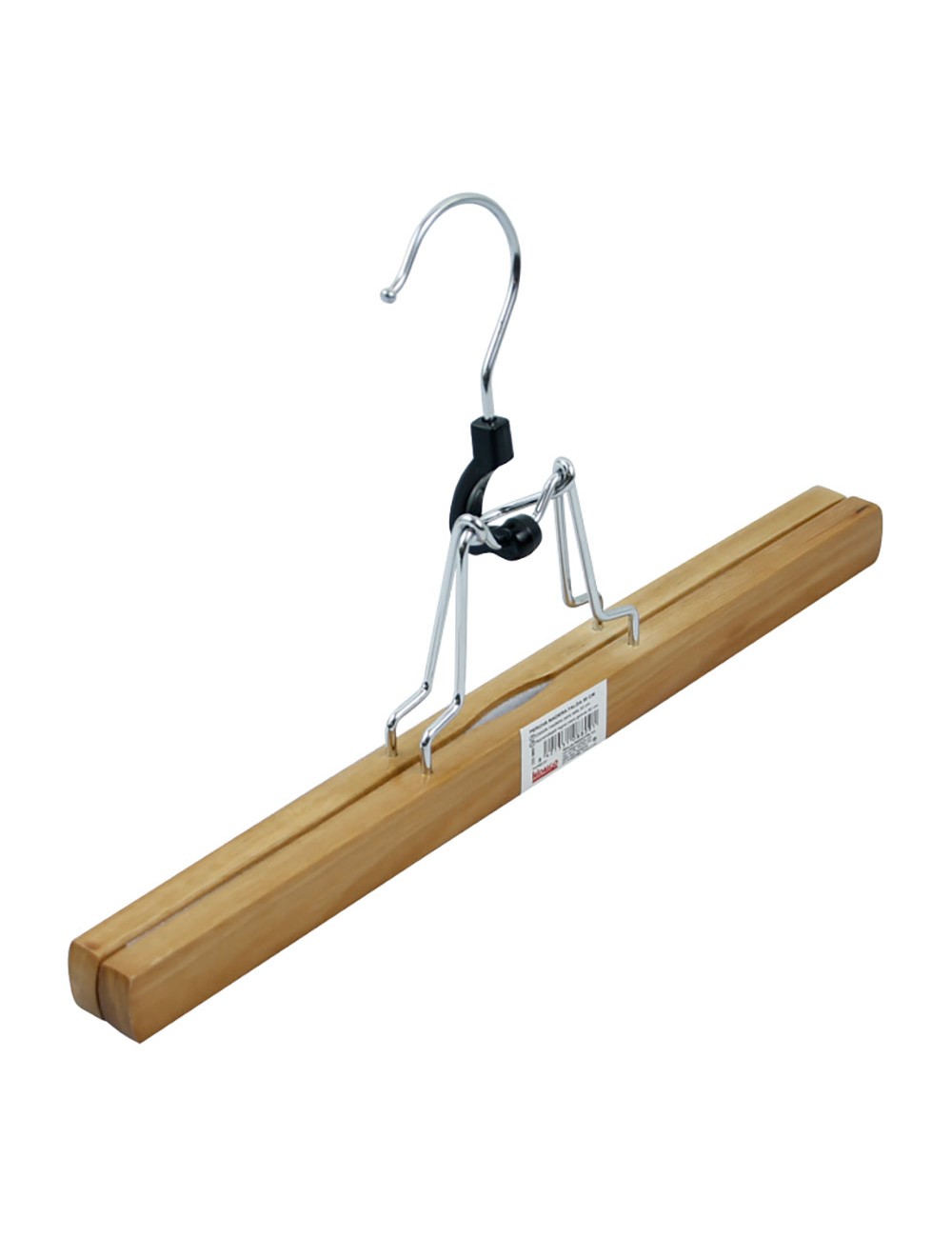 Percha madera con pinza metálica 30 cm