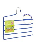 Percha antideslizante para 5 pantalones, color azul