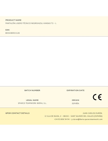 Pantalón ligero técnico negro/azul kansas t3 - l