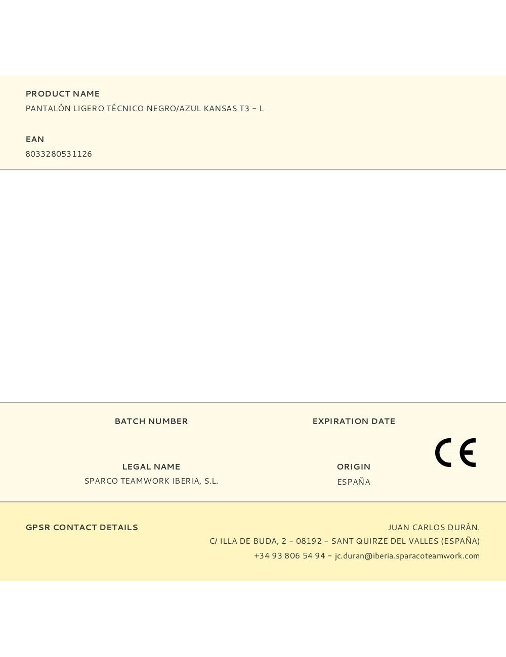 Pantalón ligero técnico negro/azul kansas t3 - l