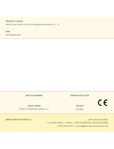 Pantalón ligero técnico negro/gris kansas t1 - s