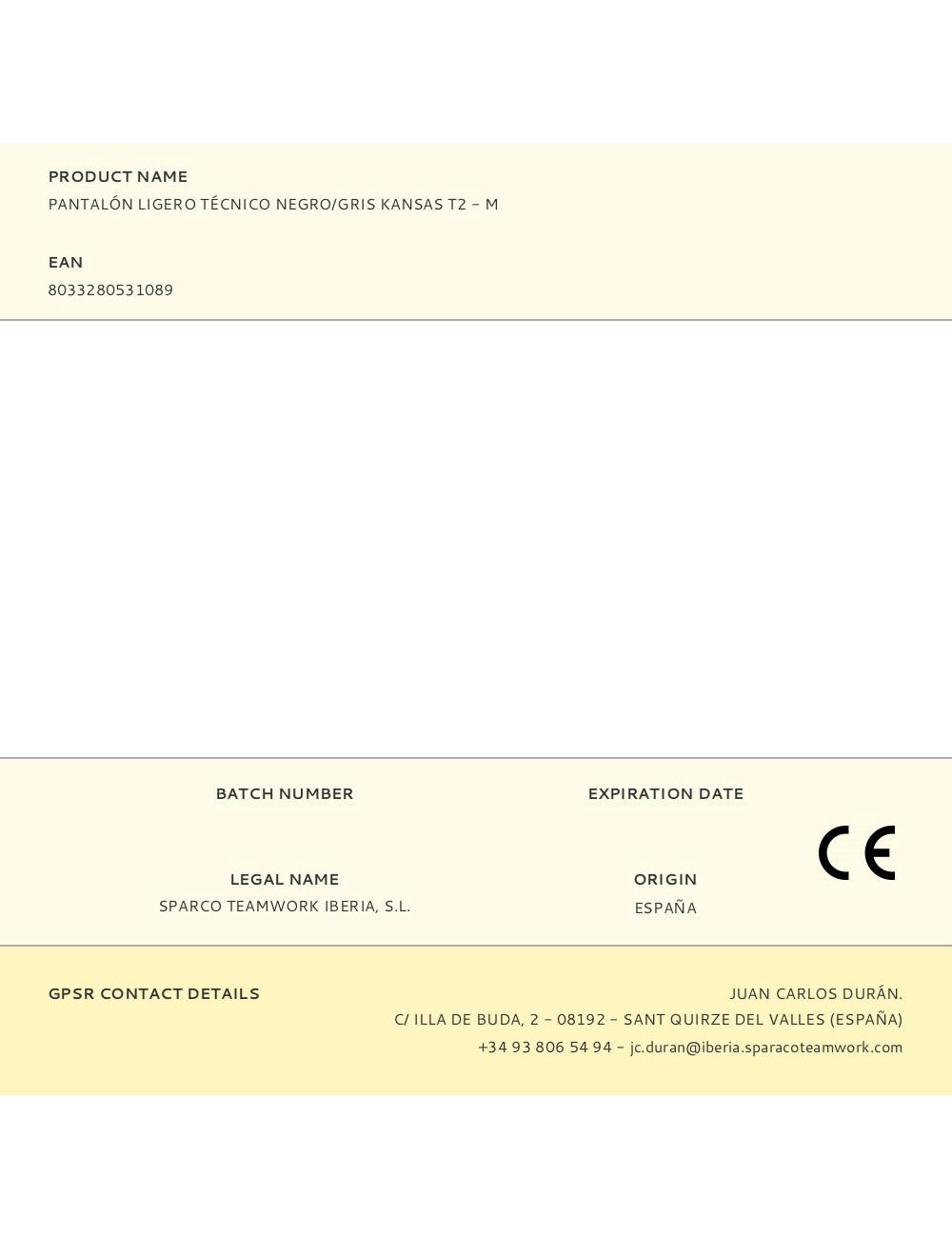 Pantalón ligero técnico negro/gris kansas t2 - m