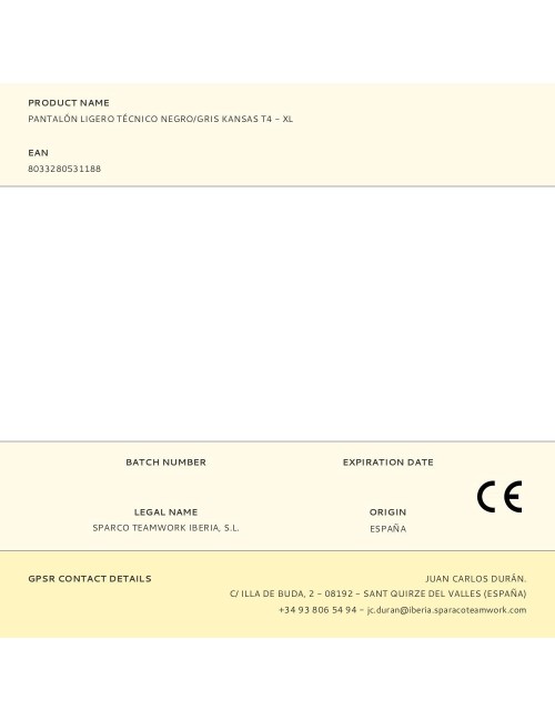 Pantalón ligero técnico negro/gris kansas t4 - xl
