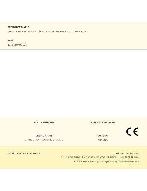 Chaqueta soft-shell tech técnica, azul marino/azul, york, t3 - l