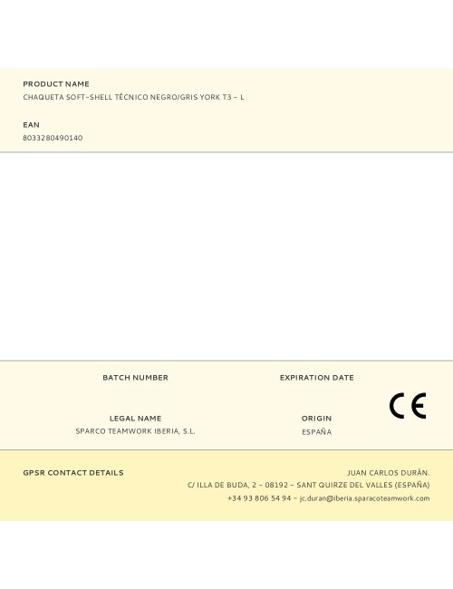 Chaqueta soft-shell tech técnica, negra/gris, york, t3 - l