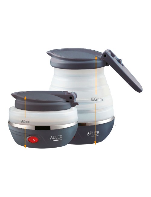 Hervidor portátil plegable de silicona ad 1279, 750 w, 0,6 l