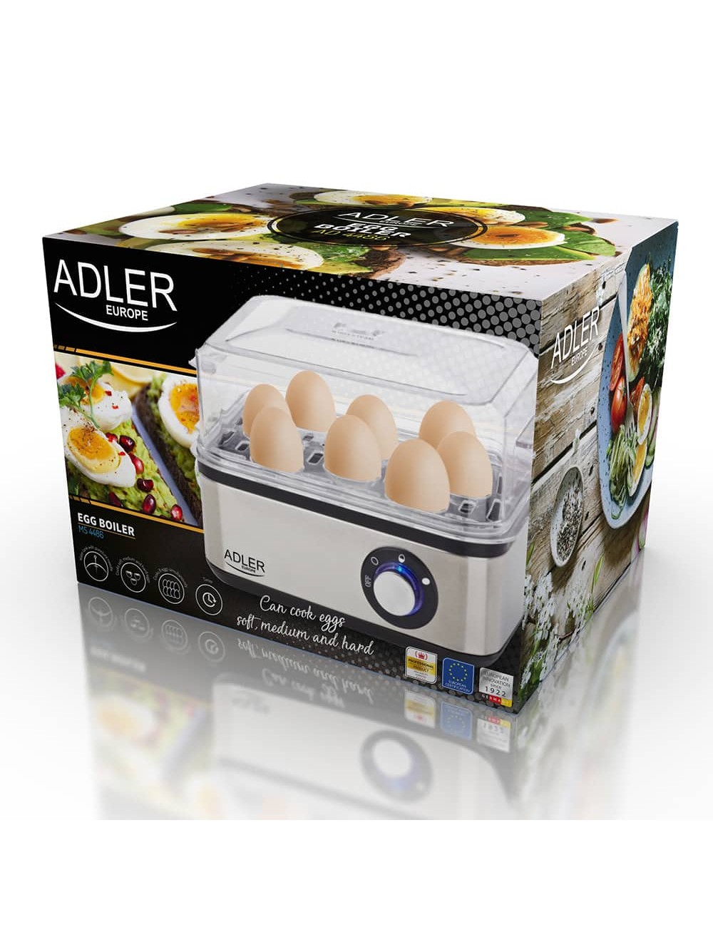 Cocedor de huevos ad 4486, hasta 8 huevos, 800 w