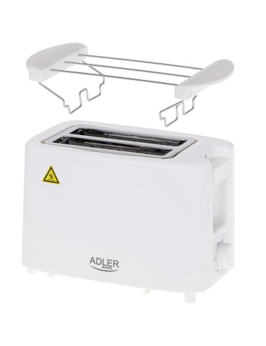 Tostadora 2 ranuras ad 3223, blanca, 900 w