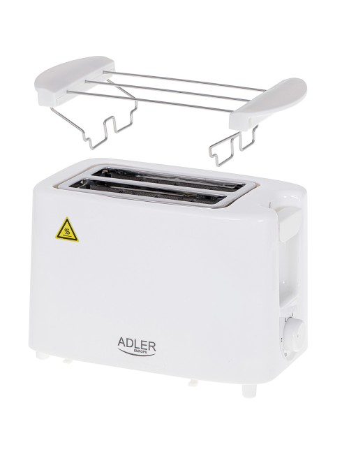 Tostadora 2 ranuras ad 3223, blanca, 900 w