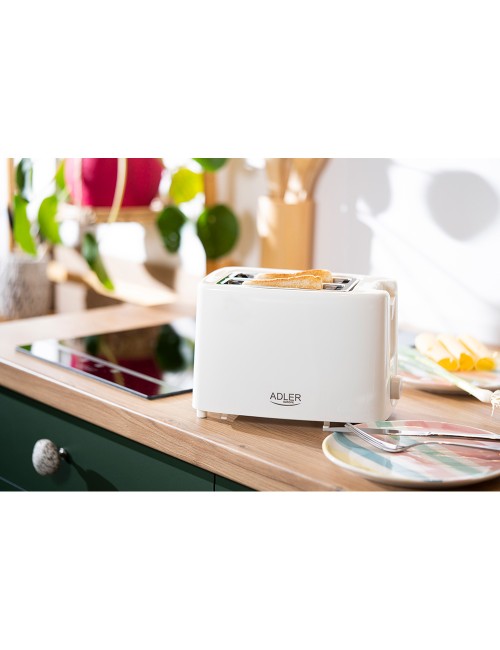 Tostadora 2 ranuras ad 3223, blanca, 900 w
