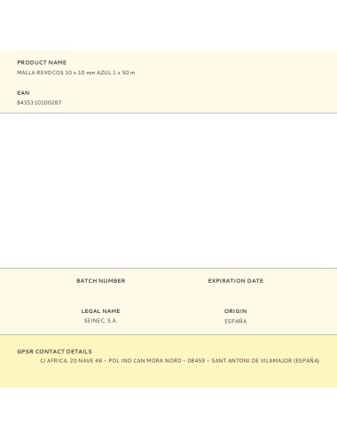 Malla revoco mortero 10 x 10 mm azul 1 x 50 m