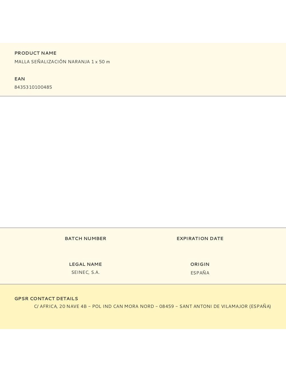 Malla señalización naranja 1 x 50 m