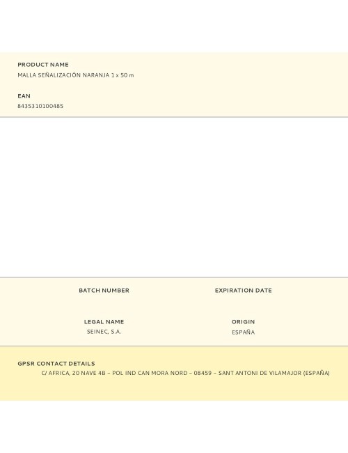 Malla señalización naranja 1 x 50 m