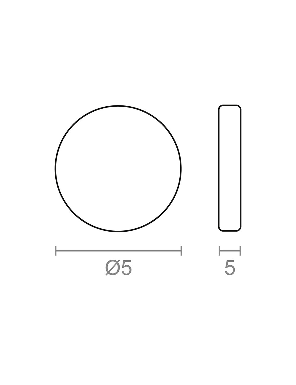 Imán neodimio disco im28 níquel ø5 x 5 mm