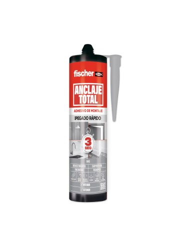 Anclaje total pegado rápido 3 segundos para interior/exterior, gris, 290 ml