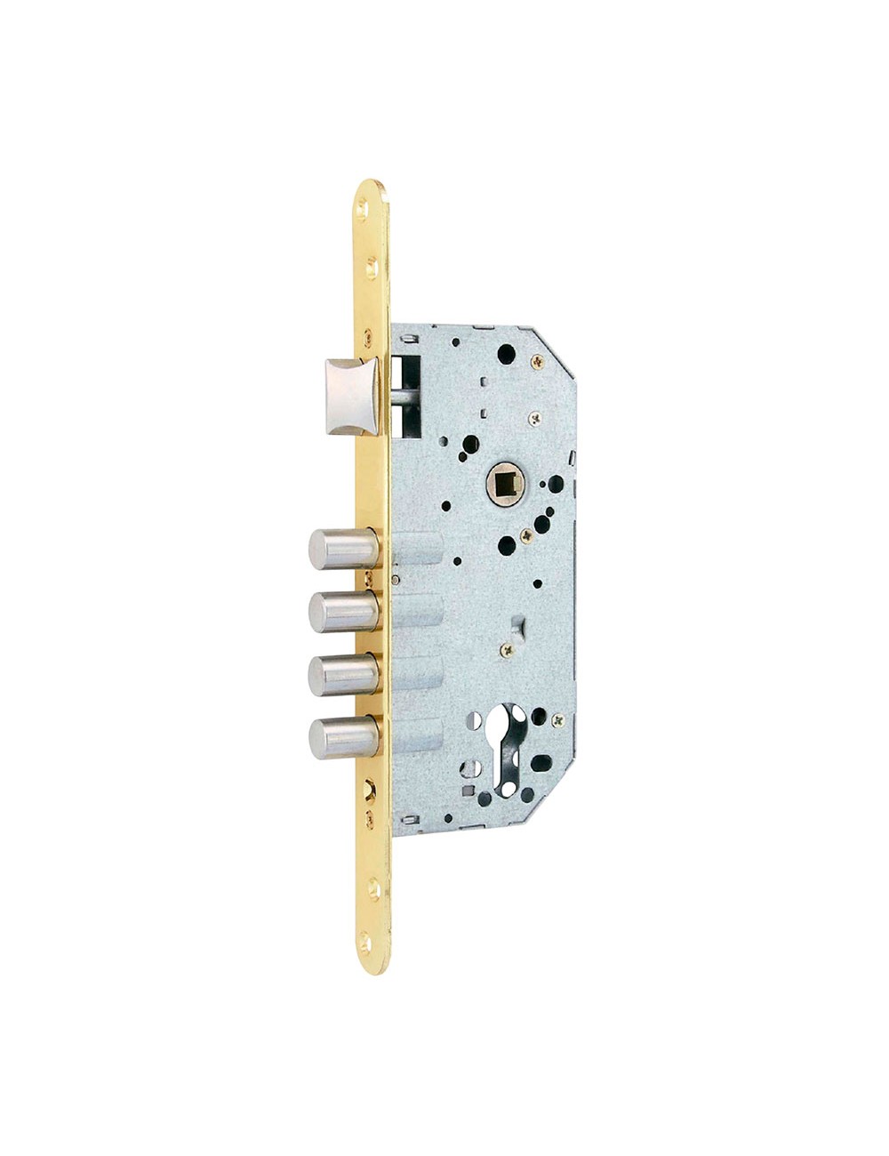 Cerradura embutir c/r cre07 50/85 mm latonado