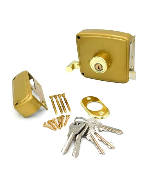 Cerradura sobreponer crs02 izda 60 x 120 mm pintado oro