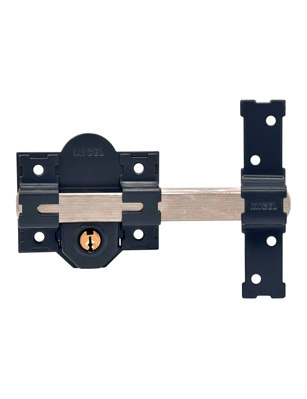 Cerrojo sobreponer crr09 86l/50 mm pintado gris llaves iguales amaestradas