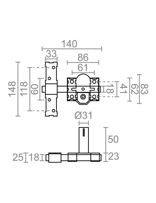 Cerrojo sobreponer crr10 86b/50 mm níquel