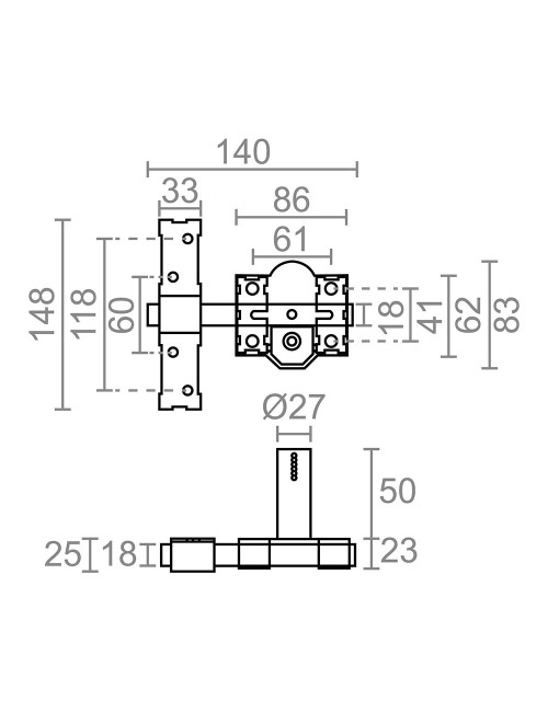 Cerrojo sobreponer crr12 86b/50 mm pintado gris