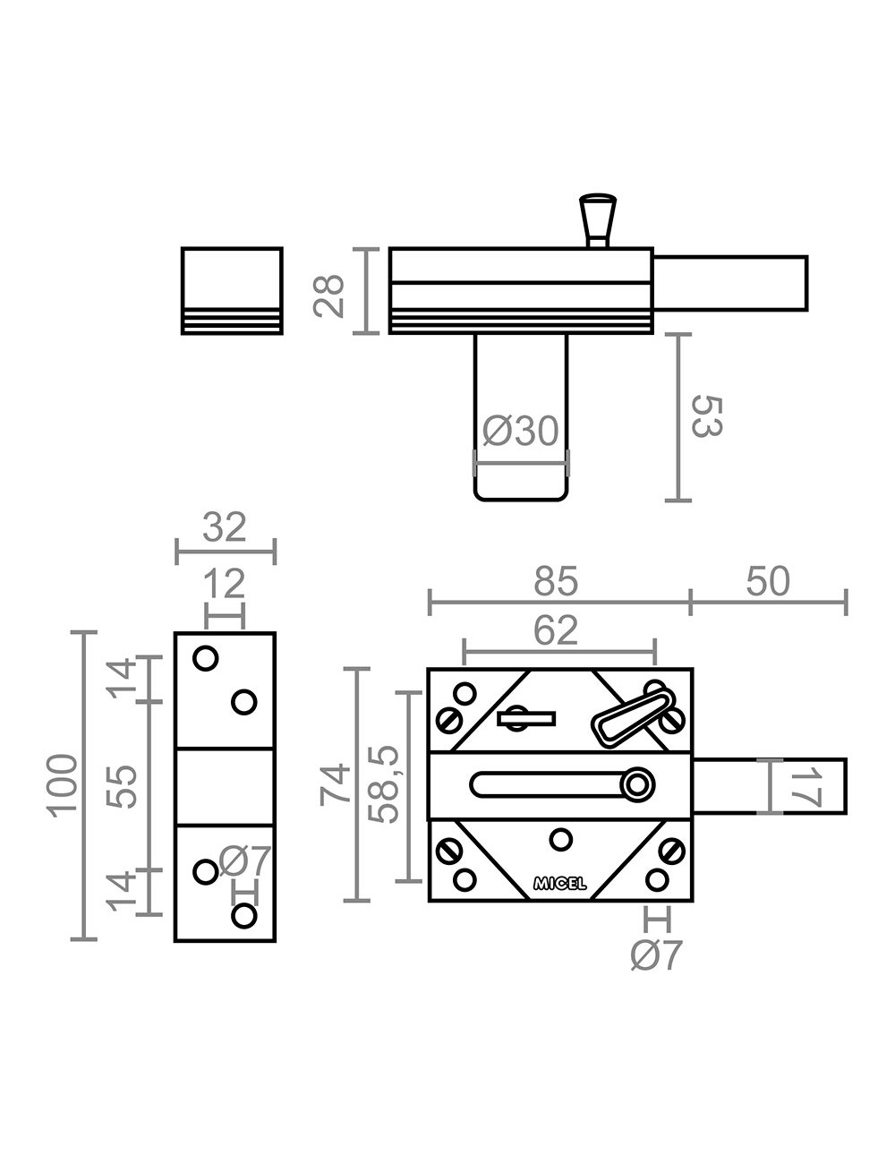 Cerrojo seguridad sobreponer crr01 niquel