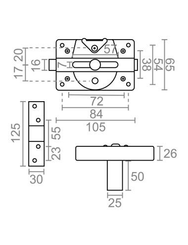 Cerrojo seguridad sobreponer crr02 marrón