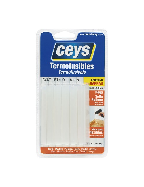 Barra de cola termofusible mini translúcido ø8 x 100 mm, 11 uds