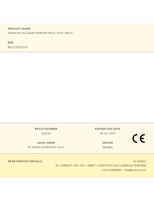 Adhesivo sellador total tech marrón 290 ml