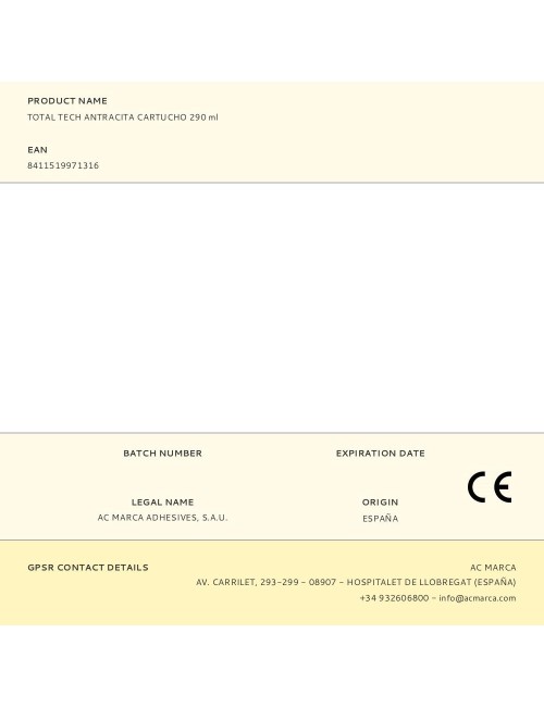 Adhesivo sellador total tech antracita 290 ml