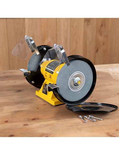 Esmeriladora de banco + 2 ruedas abrasivas de ø150 mm, 150 w