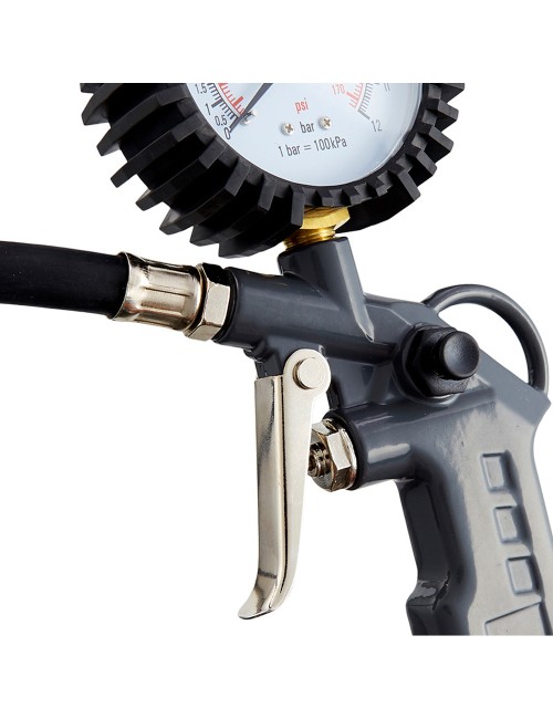 Pistola de inflado con manómetro 0-12 bar