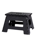 Banqueta plegable negra, 35 x 28,5 x 22 cm