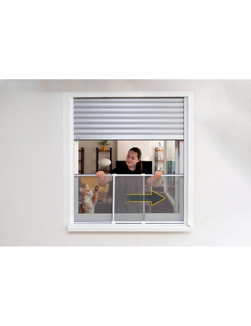 Mosquitera marco blanco extensible, malla aluminio, 75-142 x 50 cm