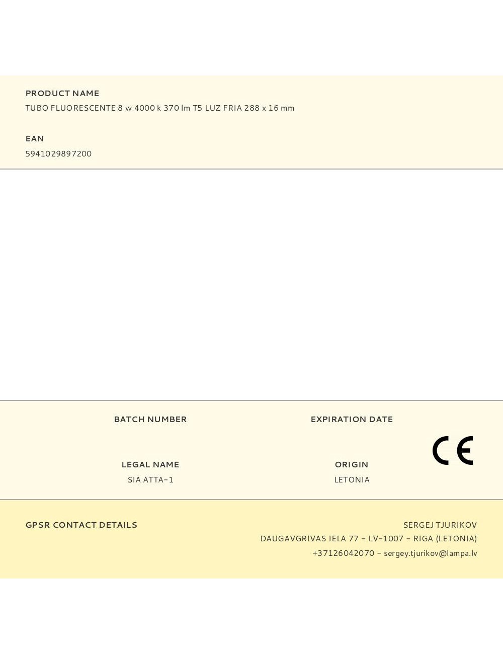 Tubo fluorescente 8 w 4000 k 370 lm t5 luz fría 288 x ø16 mm