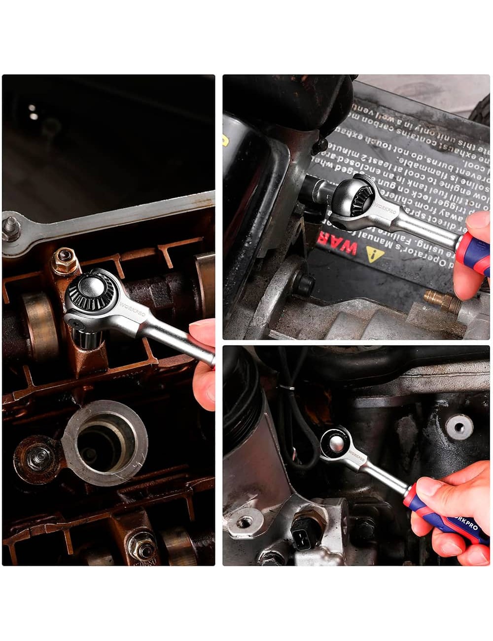 Carraca cabeza articulada 1/4", 72 dientes